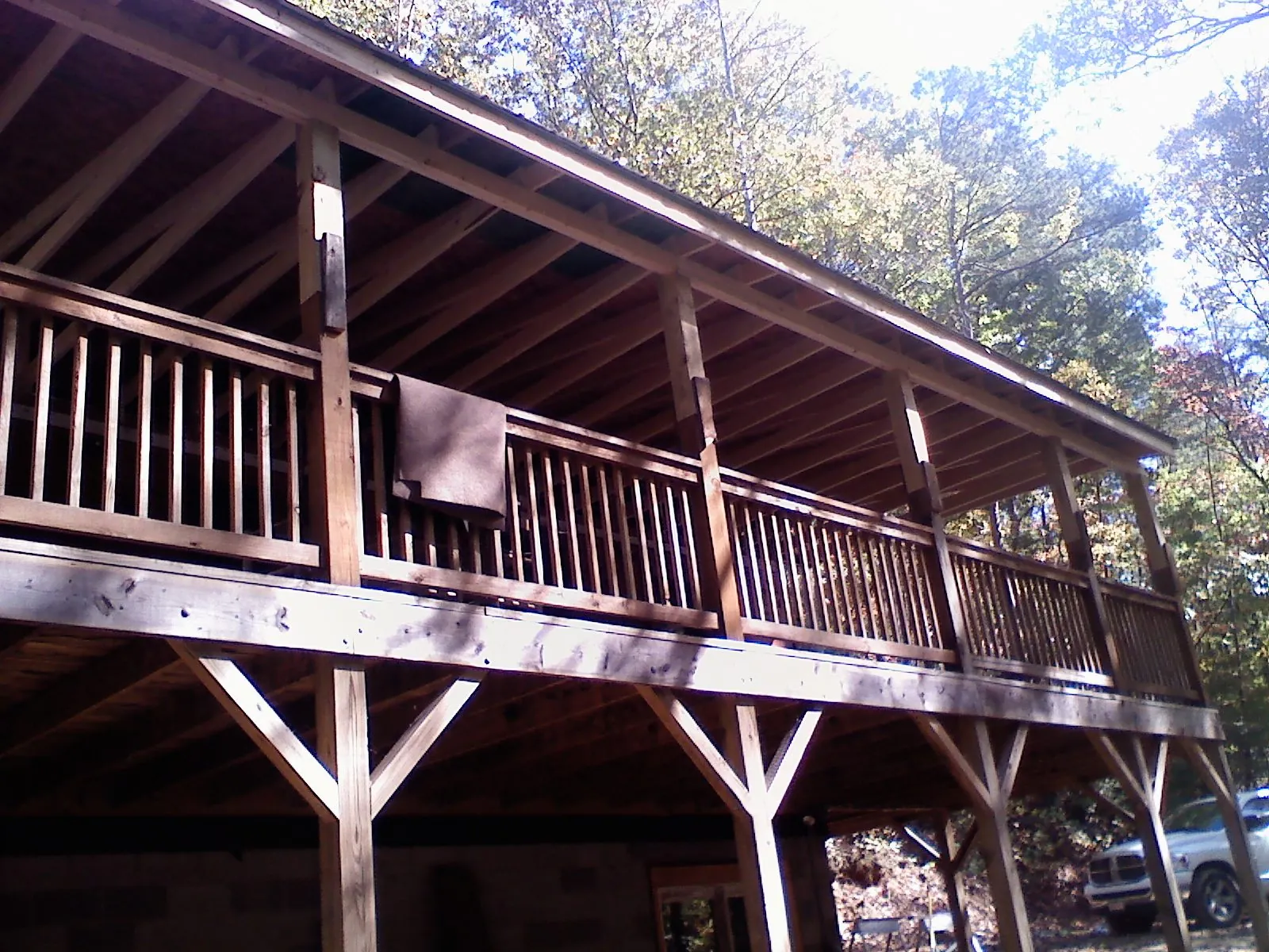 Timber framing under a new elevated porch and deck — Roof Leak Repair in Fort Defiance by Roofing Brothers